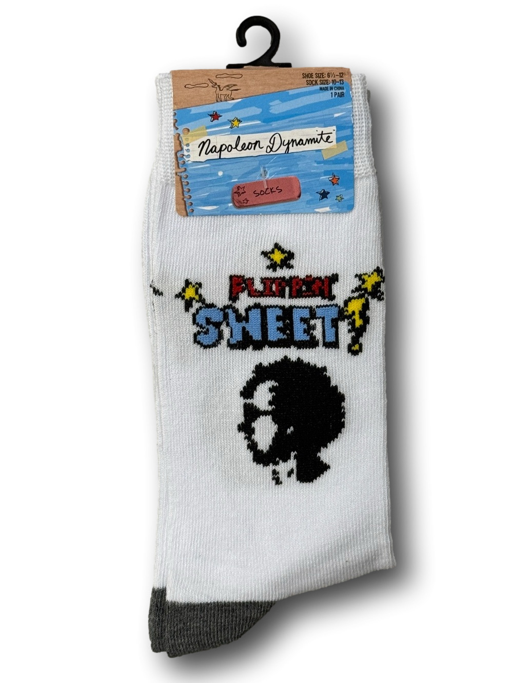 3/$20 Napoleon Dynamite "Flippin' Sweet" Funny Novelty Crew Socks - NWT